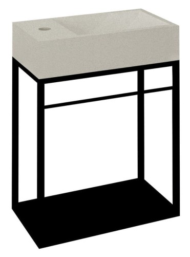 CREST wspornik pod umywalkę z półką 39,5x45x21,7cm, czarny mat