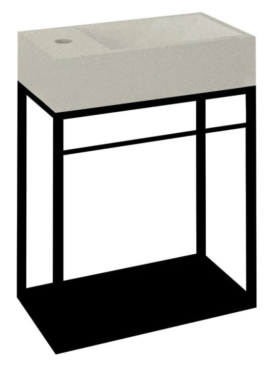 CREST wspornik pod umywalkę z półką 39,5x45x21,7cm, czarny mat