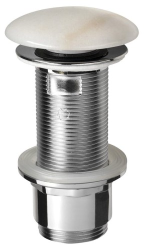 BLOK odpływ umywalkowy 5/4", clik-clak, korek polerowany biały marmur #2