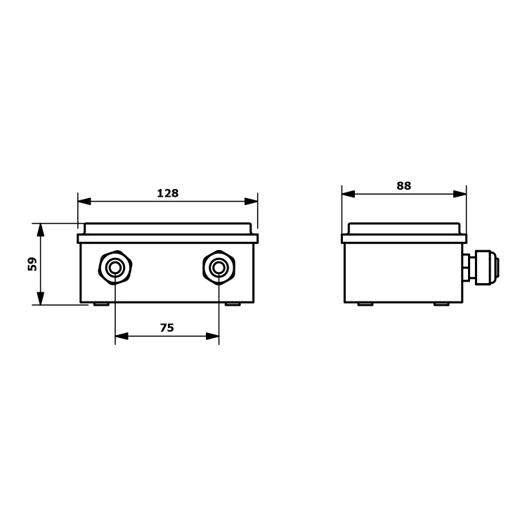 Rysunek techniczny - Zasilacz sieciowy 230V /6V DC (1-10 systemów spłukujących pisuary)