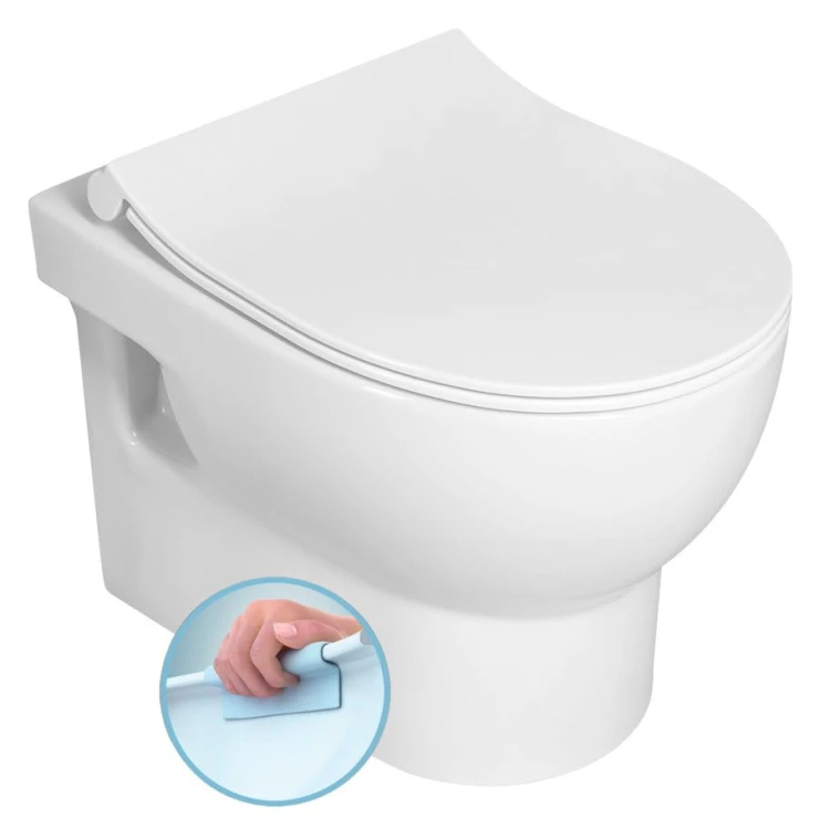 ABSOLUTE WC miska zawieszana, Rimless, 35x50cm, biała