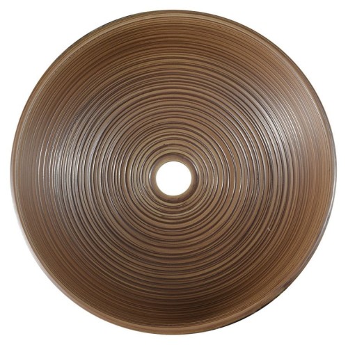 PRIORI umywalka ceramiczna nablatowa Ø 41 cm, brązowy z niebieskim wzorem #2