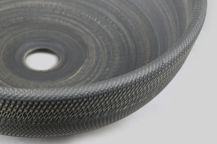PRIORI umywalka ceramiczna nablatowa Ø 41 cm, szary ze wzorem #6
