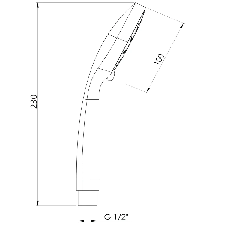 Rysunek techniczny - Sluchawka prysznicowa z masażem, 3 funkcje, średnica 100mm, ABS/czarny mat
