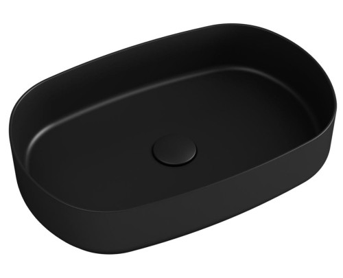 INFINITY OVAL umywalka ceramiczna nablatowa, 55x36cm, czarny mat