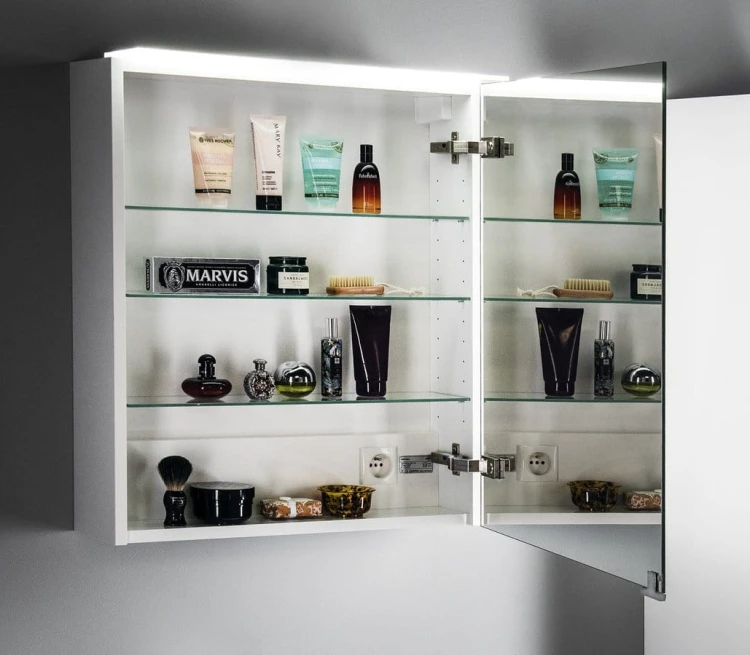 LINEX szafka z lustrem, oświetlenie LED, 60x70x15cm, lewa/prawa, biała #3