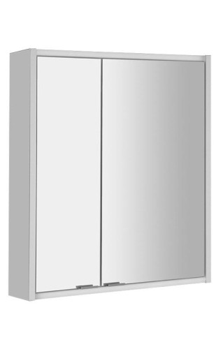 BATU szafka z lustrem 2x oświetlenie LED, 60x71x15cm, biały połysk