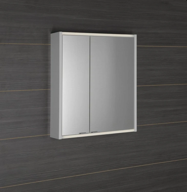 BATU szafka z lustrem 2x oświetlenie LED, 60x71x15cm, biały połysk #2