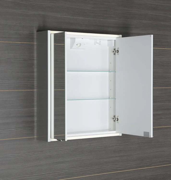 BATU szafka z lustrem 2x oświetlenie LED, 60x71x15cm, biały połysk #3