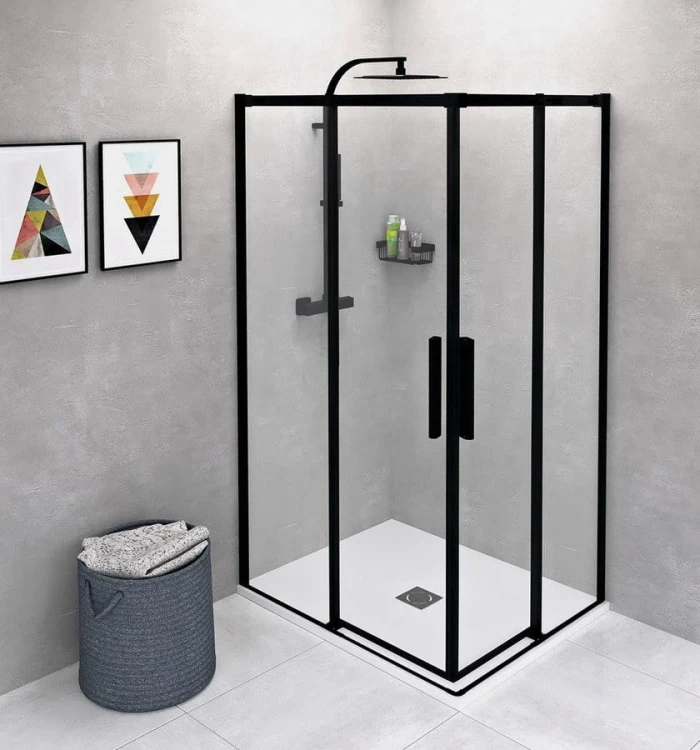 ALTIS BLACK kabina prysznicowa 900x800 mm, wariant L/R, wejście z rogu