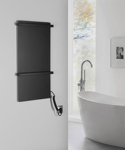 ELMIS elektryczna suszarka na ręczniki 400x800 mm, 120 W, aluminium, czarny mat #2