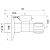 Rysunek techniczny - Zawór wrzecionowy narożny 1/2 "x3/8", chrom