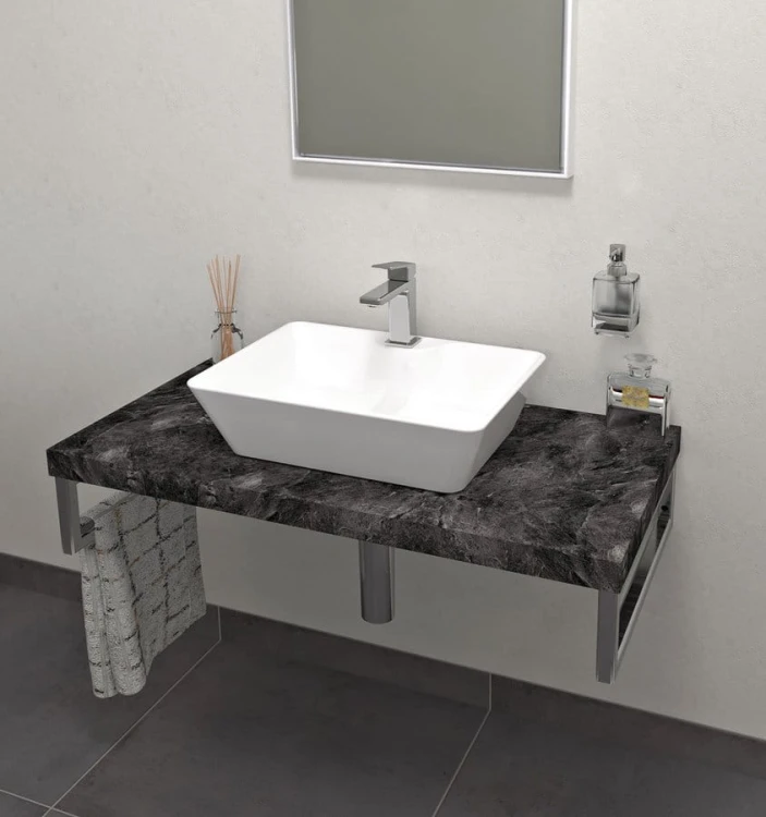 AVICE blat pod umywalkę 80x50cm, grubość 5cm, kamień łupany