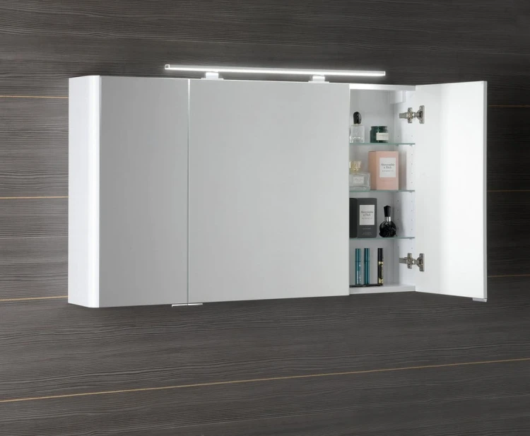 LUCIE szafka z lustrem z oświetleniem LED, 126x70x17cm, biała #3