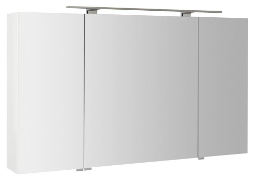 MIRRÓ szafka z lustrem, oświetlenie LED, 3 drzwiczki, 120x70x16cm, biała