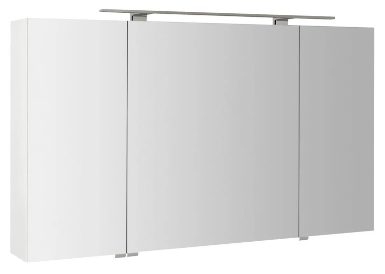 MIRRÓ szafka z lustrem, oświetlenie LED, 3 drzwiczki, 120x70x16cm, biała