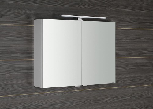 RIWA LED szafka z lustrem, oświetlenie LED, 81x70x17cm, biały połysk #2