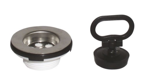 Odpływ umywalkowy 5/4", korek z uchem, stal nierdzewna