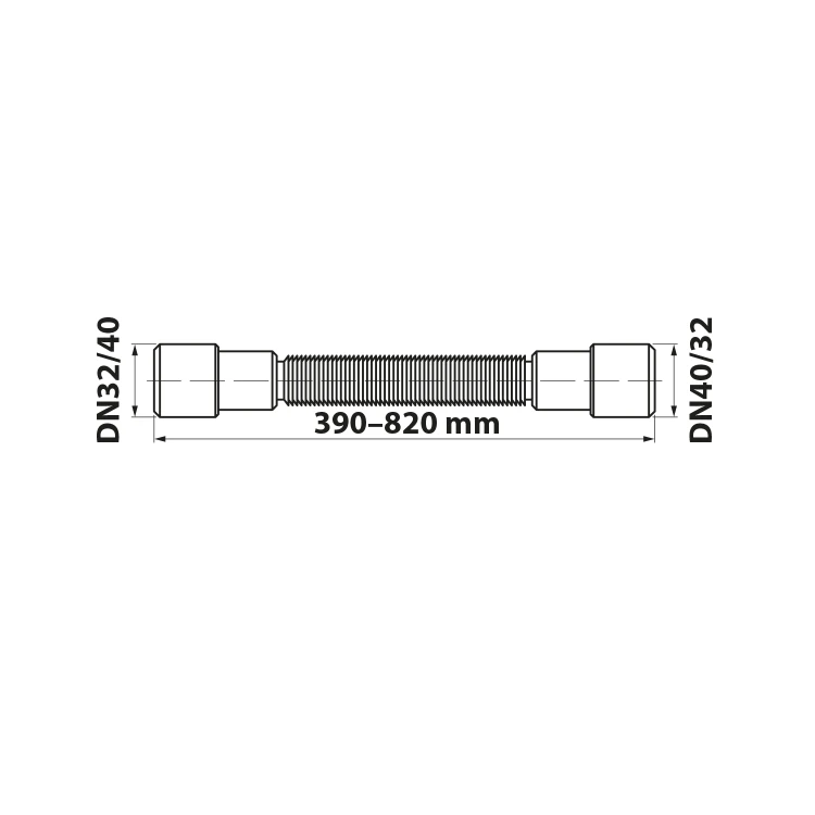 Rysunek techniczny - FLEXI złącze elastyczne 40/32-32/40