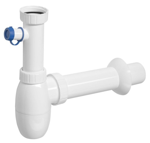 Syfon zlewozmywakowy z przyłącze do pralki, 6/4", DN50, biały