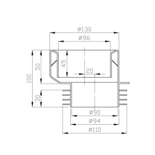 Rysunek techniczny - WC redukcja ekscentryczna