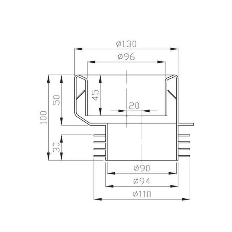 Rysunek techniczny - WC redukcja ekscentryczna