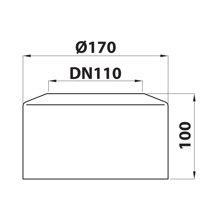 Rysunek techniczny - Rozeta dzielona WC 110mm, w.100mm