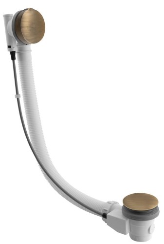 Zestaw odpływowy z korkiem automatycznym, długość 775mm, korek 72mm, brąz