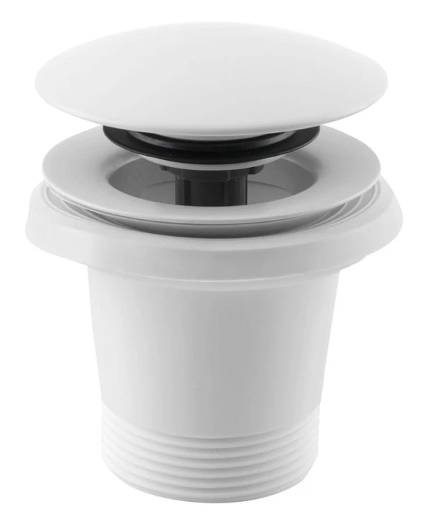 Odpływ wannowy 6/4", klik-klak, biały mat #2