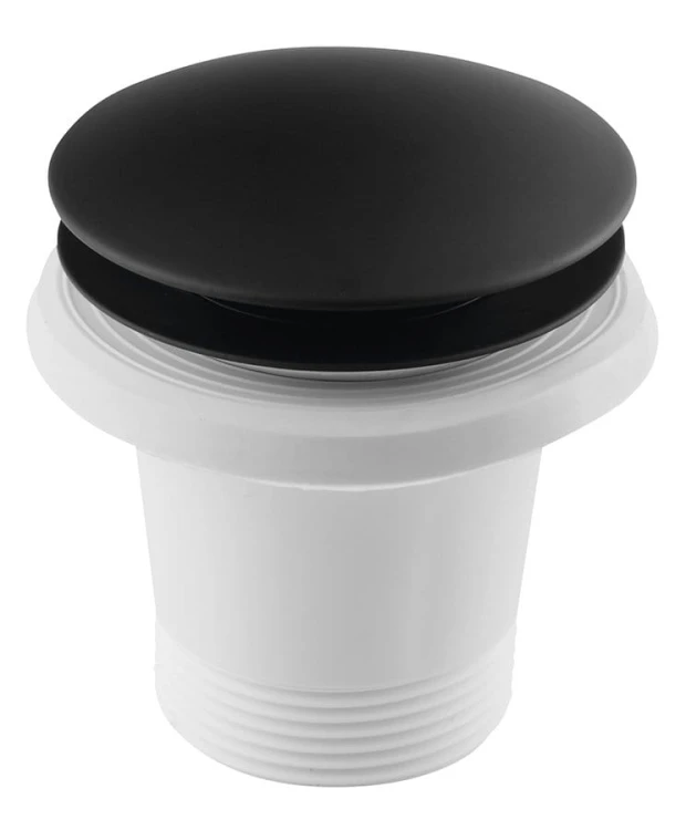 Odpływ wannowy 6/4", klik-klak, czarny mat