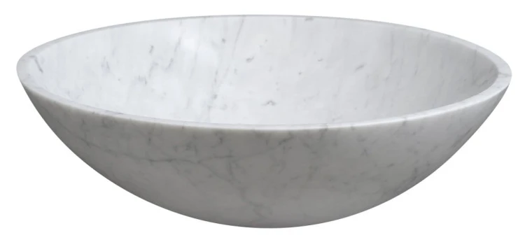 BLOK umywalka kamienna nablatowa średnica 42cm, biały carrara mat #2
