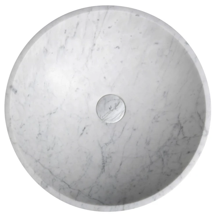 BLOK umywalka kamienna nablatowa średnica 42cm, biały carrara mat #4
