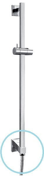 Uchwyt prysznicowy z odpływem wody, przesuwny, kwadratowy, 600mm, chrom