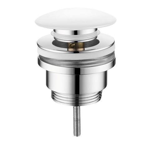 Odpływ umywalkowy 5/4", klik-klak, korek ceramiczny, 10-55mm, biały