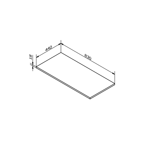 Rysunek techniczny - Blat DTDL 830x18x440mm, dąb srebrny