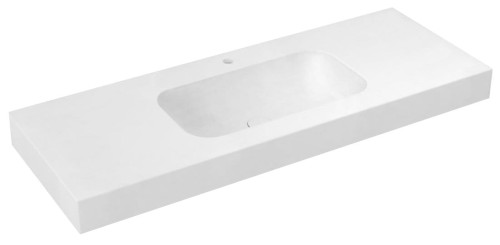 EMICO umywalka, 150x50 cm, wersja L, Rockstone biały mat