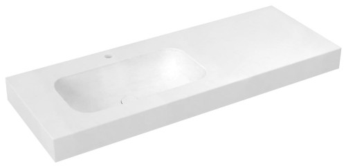 EMICO umywalka lewa, 160x50 cm, wersja L, Rockstone biały mat