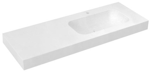 EMICO umywalka prawa, 190x50 cm, wersja L, Rockstone biały mat