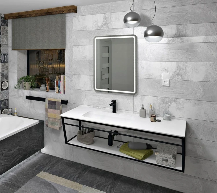 ARUBA umywalka lewa, 160x51,5 cm, Rockstone biały mat #6