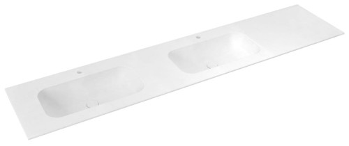 ARUBA umywalka podwójna lewa, 240x51,5 cm, Rockstone biały mat