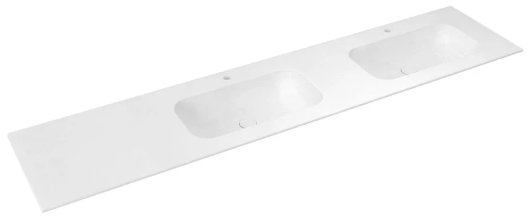 ARUBA umywalka podwójna prawa, 240x51,5 cm, Rockstone biały mat