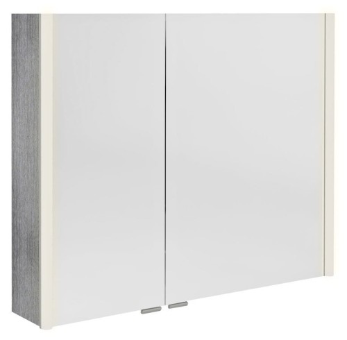 ALIX szafka z lustrem, oświetlenie LED 86x70x17,5cm, dąb srebrny