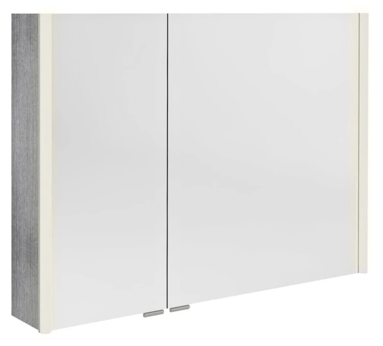 ALIX szafka z lustrem, oświetlenie LED 96x70x17,5cm, dąb srebrny