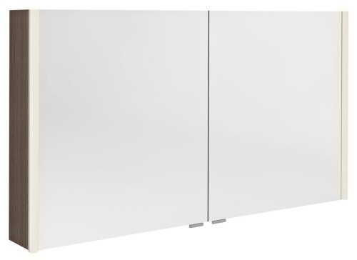 ALIX szafka z lustrem, oświetlenie LED, 2x drzwiczki, 126x70x17,5cm, sosna rustykalna