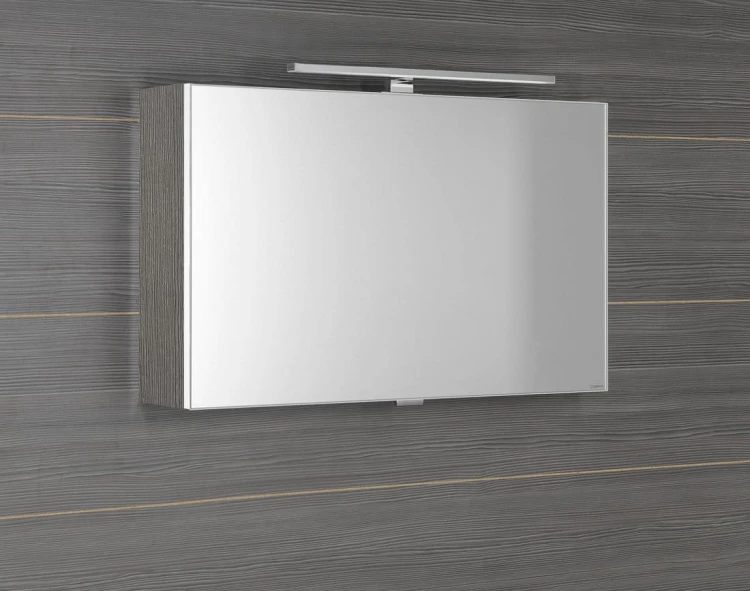 CLOE szafka z lustrem z oświetleniem LED, 80x50x18cm, dąb srebrny #3