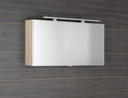 CLOE szafka z lustrem z oświetleniem LED, 100x50x18cm, wiąz Bardini #2