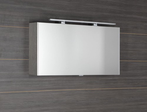 CLOE szafka z lustrem z oświetleniem LED, 100x50x18cm, dąb srebrny #2