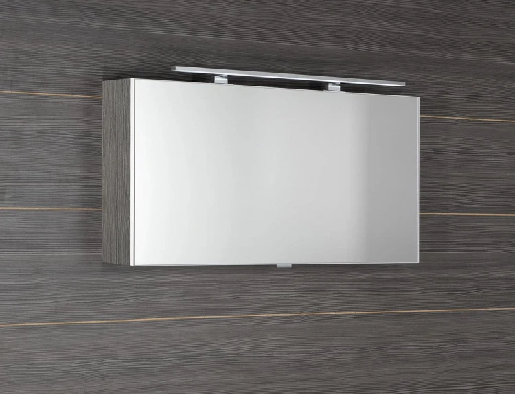 CLOE szafka z lustrem z oświetleniem LED, 100x50x18cm, dąb srebrny #2