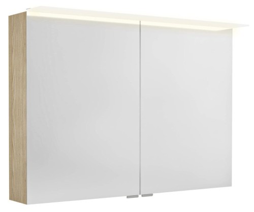 LINEX szafka z lustrem, oświetlenie LED, 100x70x15cm, wiąz Bardini