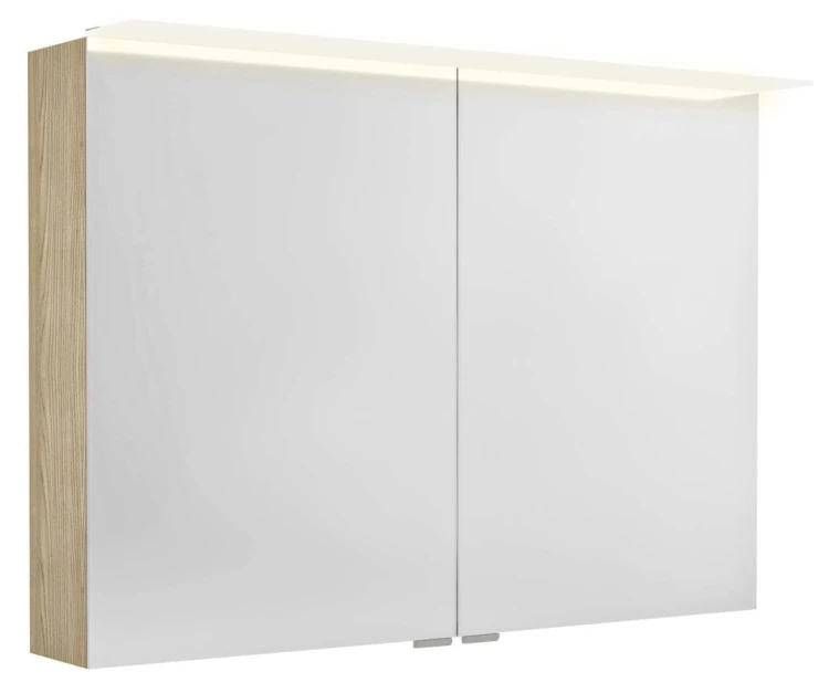 LINEX szafka z lustrem, oświetlenie LED, 100x70x15cm, wiąz Bardini